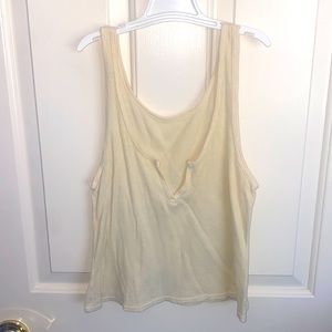 Pale yellow cropped tank top size small